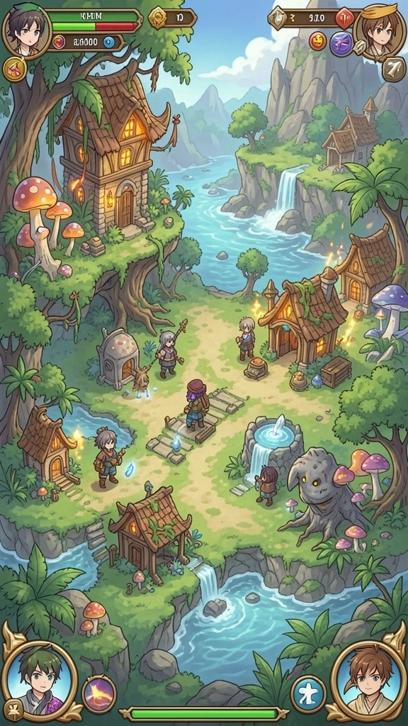 Menampilkan pemandangan indah dari dunia game.