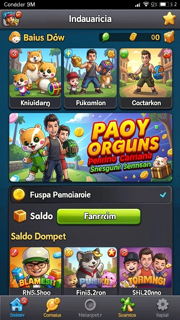 Tampilan permainan slot yang menarik dan berwarna-warni.