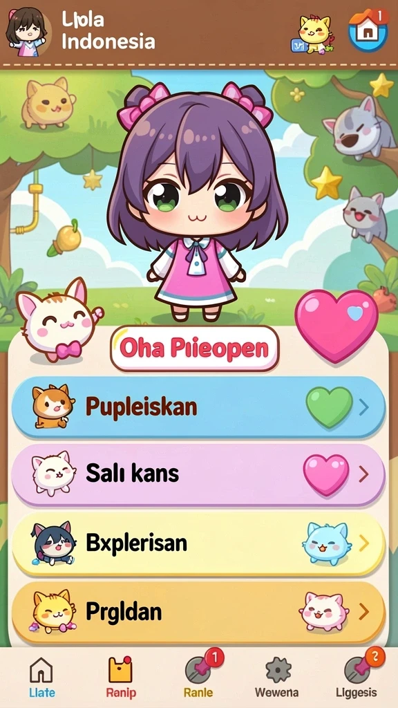 Pengaturan permainan dengan berbagai pilihan slot untuk dimainkan.